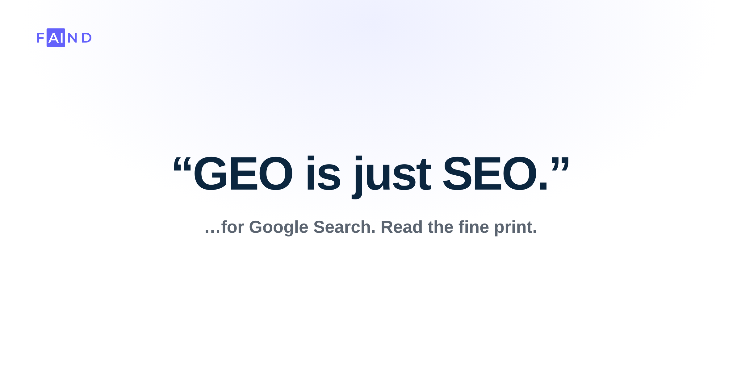 Google: GEO is just SEO, for Google Search